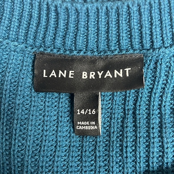 Lane Bryant Teal Ribbed Knit Sweater - Size 14/16 - Picture 6 of 6